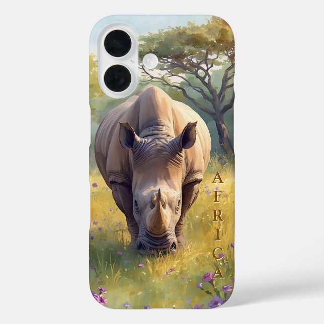 Retro Classic African Rhino Case-Mate iPhone Case (Back)