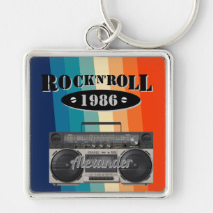 Retro classic boom box rock n roll music vintage  key ring