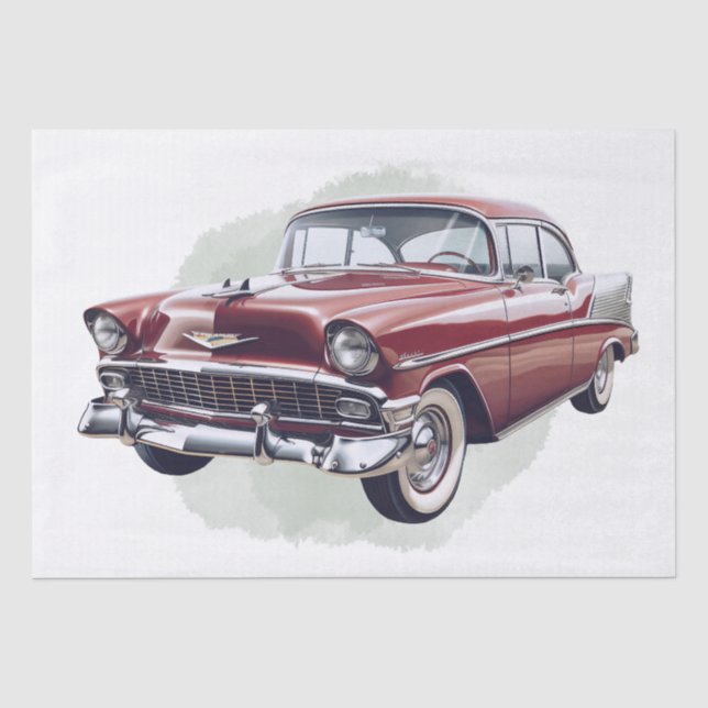 Retro Classic Car Decoupage Tissue Paper (Front)