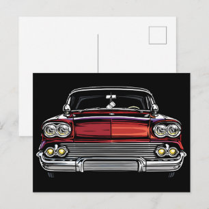 Retro Classic Car Front Dice Pop Art Print Postcard