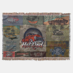 Retro Classic Car Throw Blanket