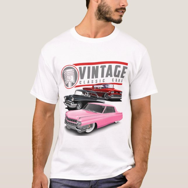 Retro Classic Cars T-Shirt (Front)