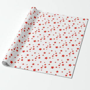 Retro Classic Christmas Red White Stars Gift Wrapping Paper