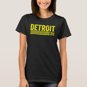 Retro Classic Detroit Motor City 313 Vintage Style T-Shirt