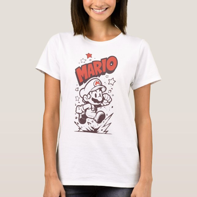 Retro Classic Gamer Pixel Plumber T-Shirt (Front)