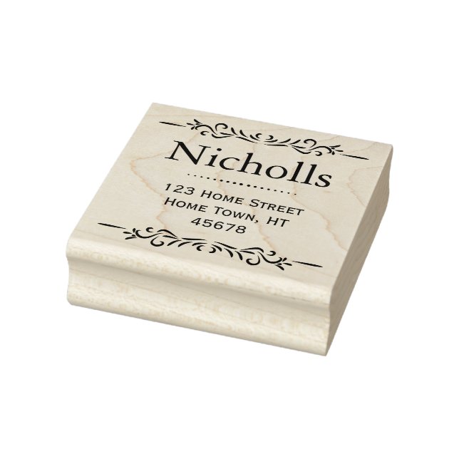 Retro Classic Return Address Rubber Stamp (Stamp)