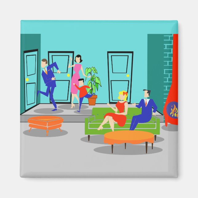 Retro Classic Television Magnet (Front)