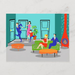 Retro Classic Television Postcard