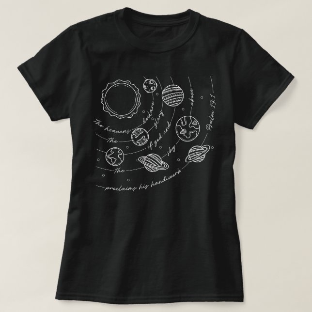 Retro Classical Conversations Psalm 19:1 T-Shirt (Design Front)