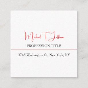 Retro Classical Elegant Plain Simple Red White Enclosure Card