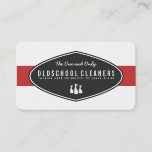 Retro Cleaning Business Red and White Card