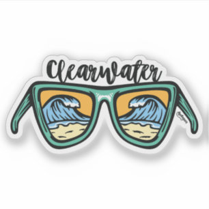 Retro Clearwater Beach artwork in both sides