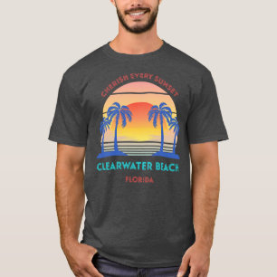 Retro Clearwater Beach Cherish Every Sunset T-Shirt