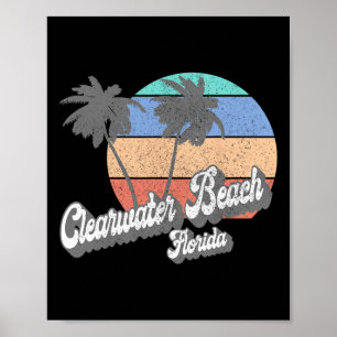 Retro Clearwater Beach Florida Fl Vintage Beach Su Poster