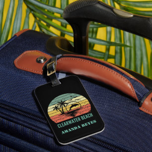 Retro Clearwater Beach Luggage Tag