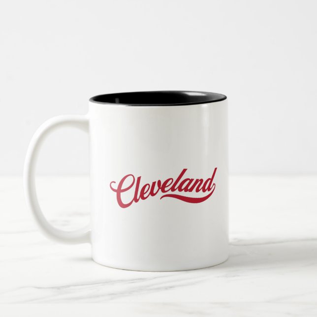 Retro Cleveland Two-Tone Coffee Mug (Left)