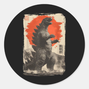 Retro Clic Rare Japanese Art Giant Kaiju Classic Round Sticker