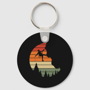 Retro Cliff Rock Climbing Mountain Climber Mountai Key Ring