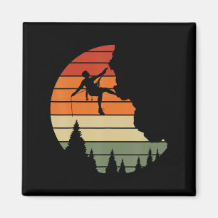 Retro Cliff Rock Climbing Mountain Climber Mountai Magnet