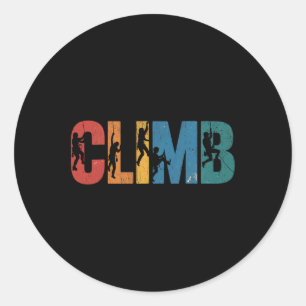 Retro Climb Rock Climbing Cool Free Climbers  Classic Round Sticker