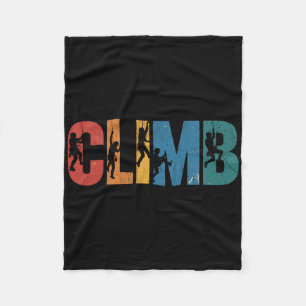 Retro Climb Rock Climbing Cool Free Climbers Fleece Blanket