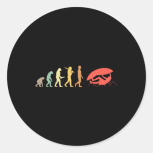 Retro Climbing Evolution Gift For Climbers Classic Round Sticker