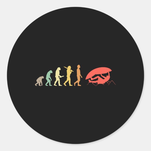 Retro Climbing Evolution Gift For Climbers  Classic Round Sticker (Front)