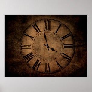 Retro clock poster