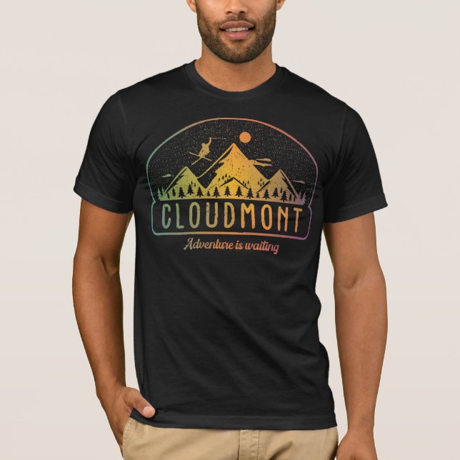 Retro Cloudmont Ski Adventure is Waiting T-Shirt (Front)