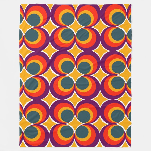 Retro Clovers  Fleece Blanket (Front)