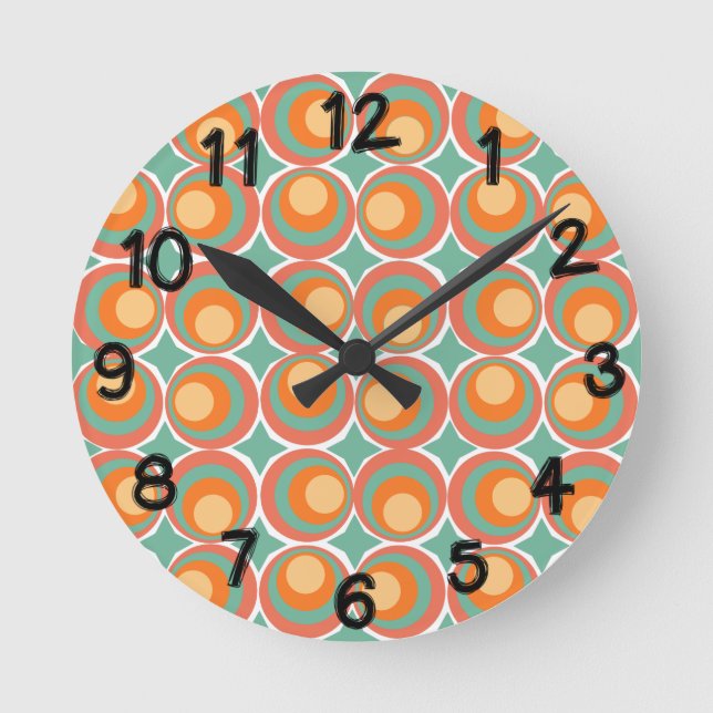 Retro Clovers  Round Clock (Front)