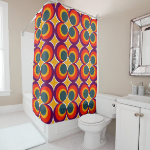 Retro Clovers  Shower Curtain