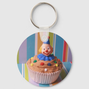 Retro Clown Cupcake Key Ring