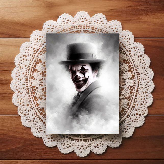 Retro Clown Portrait With Hat Postcard (Creator Uploaded)