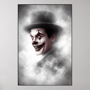 Retro Clown Portrait With Hat Poster