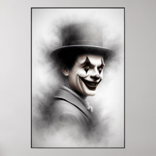 Retro Clown Portrait With Hat Poster