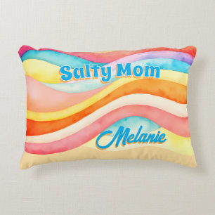 Retro Coastal Beach Aesthetic Mom Decorative Cushion
