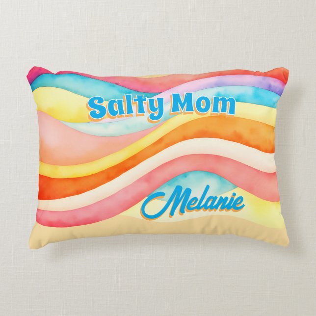Retro Coastal Beach Aesthetic Mom Decorative Cushion (Front)