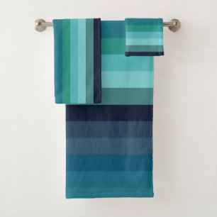 Retro Coastal Stripe Classic Nautical 70s Lines Bath Towel Set