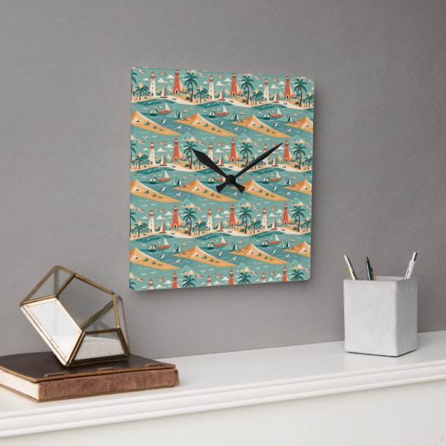 Retro Coastal Wall Clock (Office)