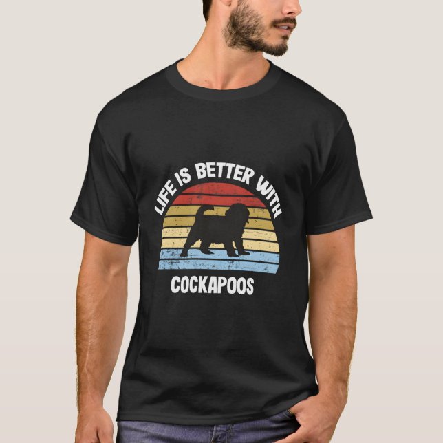 Retro Cockapoo Dog Gift For Christmas T-Shirt (Front)