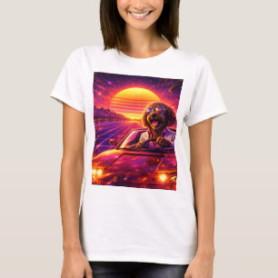 Retro Cockapoo Driving Tshirt 80s Car