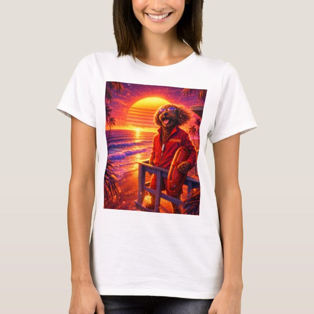 Retro Cockapoo Lifeguard T Shirt (Front)