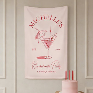 Retro Cocktail Bachelorette Party Banner