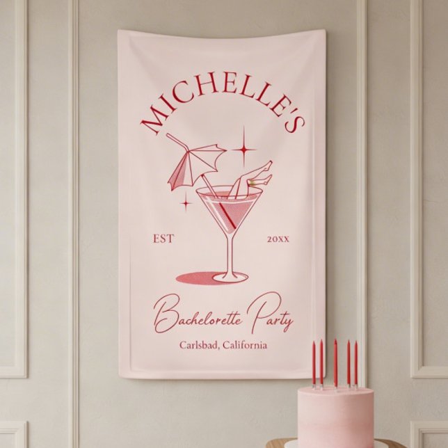 Retro Cocktail Bachelorette Party Banner (Creator Uploaded)