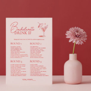 Retro Cocktail Bachelorette Party Game Drink If  Invitation