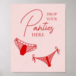 Retro Cocktail Bachelorette Party Panty Game Poster