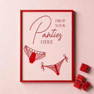 Retro Cocktail Bachelorette Party Panty Game Poster