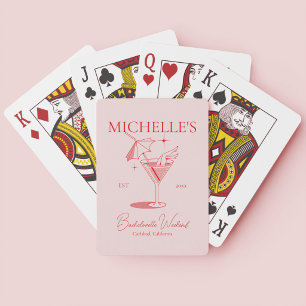 Retro Cocktail Bachelorette Party Playing Cards