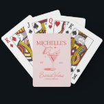 Retro Cocktail Bachelorette Party Playing Cards<br><div class="desc">Retro Cocktail Bachelorette Party Playing Cards. Personalise the custom text above. You can find additional coordinating items in our "Retro Cocktail Bachelorette Party" collection. ***PLEASE NOTE: ALL OF THE WORDING AND TEXT AND BACKGROUND COLOR IS EDITABLE. You can change all of the words and you can also change the text...</div>